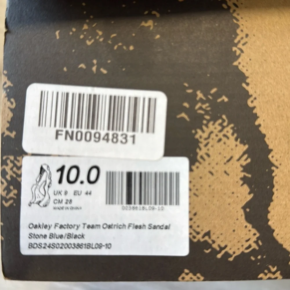 Oakley‎ Factory Team Ostrich Flesh Sandal Stone Blue/Black 10 New in Box